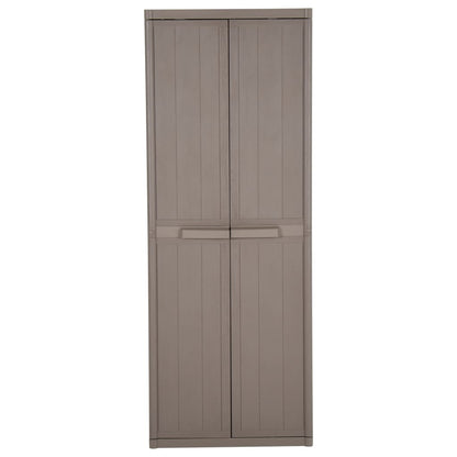 Garden Storage Cabinet Brown 65x45x172 cm PP Wood Look