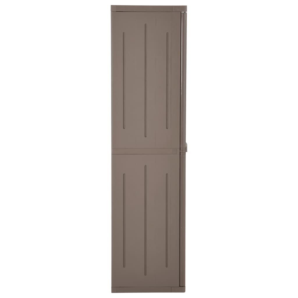 Garden Storage Cabinet Brown 65x45x172 cm PP Wood Look