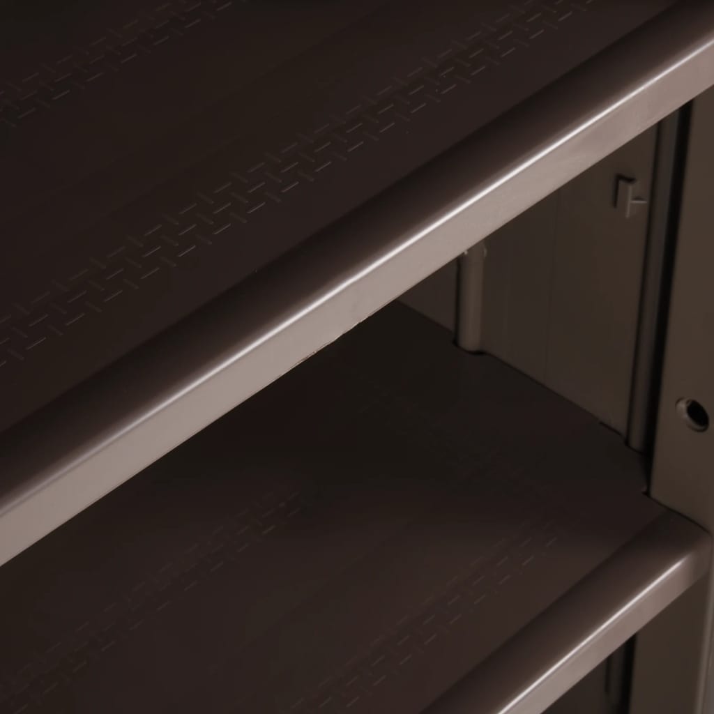 Garden Storage Cabinet Brown 65x45x172 cm PP Wood Look