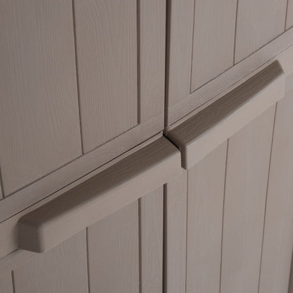 Garden Storage Cabinet Brown 65x45x172 cm PP Wood Look