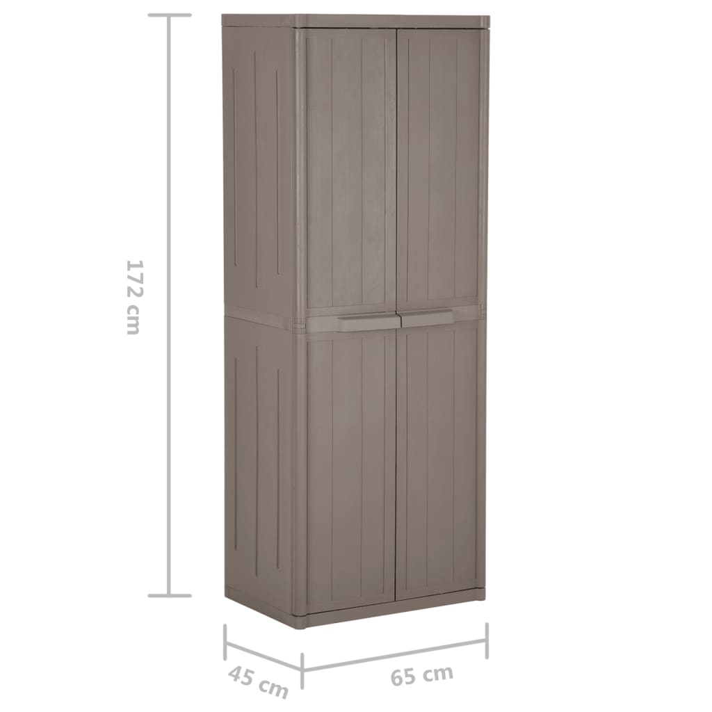 Garden Storage Cabinet Brown 65x45x172 cm PP Wood Look
