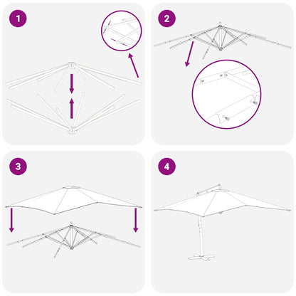 Cantilever Garden Parasol with Wooden Pole 400x300 cm Sand White