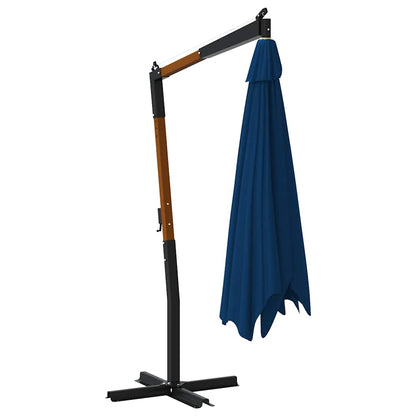 Cantilever Garden Parasol with Wooden Pole 400x300 cm Azure Blue