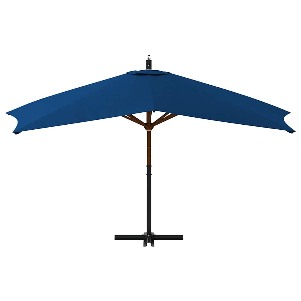 Cantilever Garden Parasol with Wooden Pole 400x300 cm Azure Blue