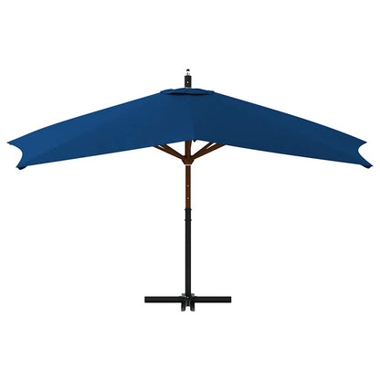 Cantilever Garden Parasol with Wooden Pole 400x300 cm Azure Blue