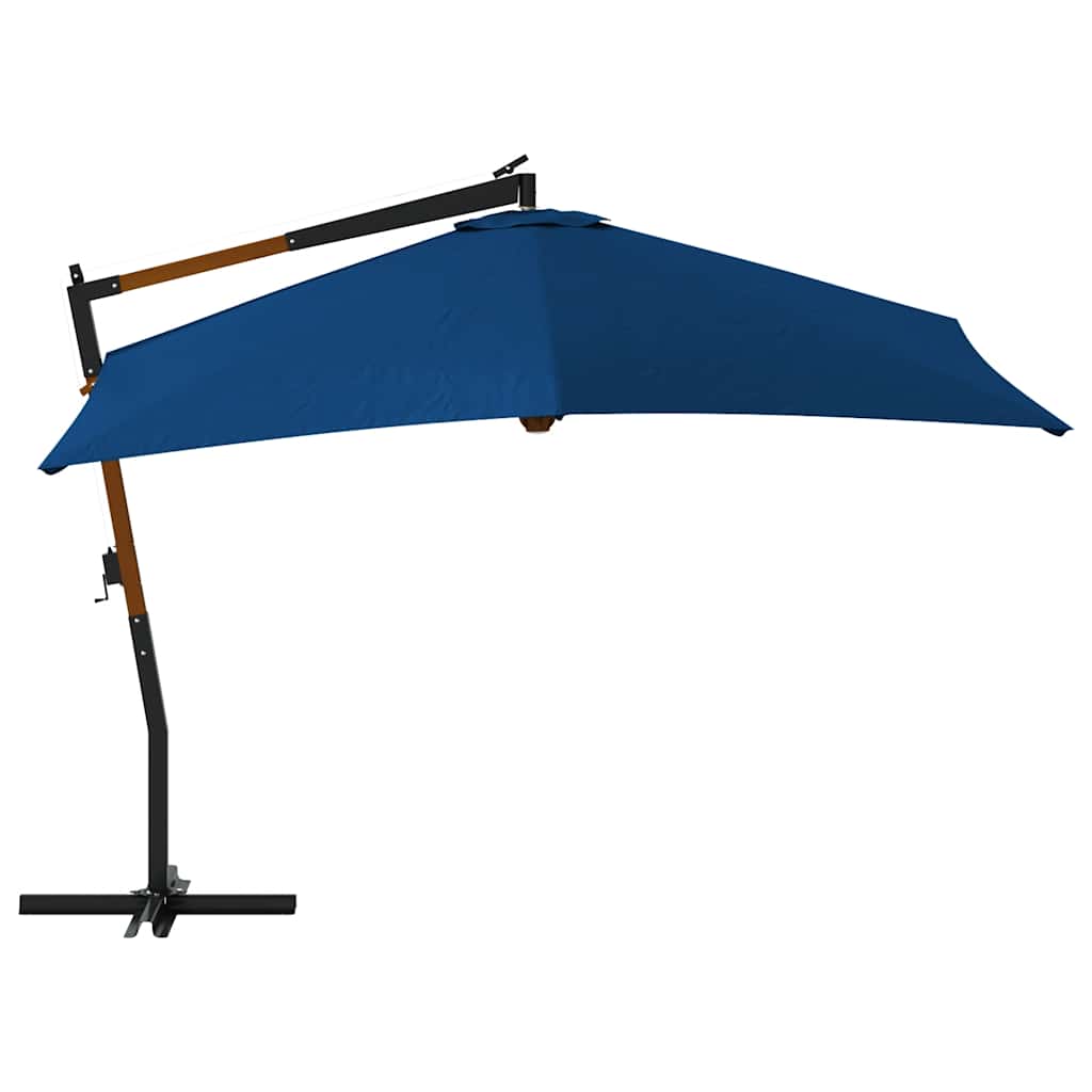 Cantilever Garden Parasol with Wooden Pole 400x300 cm Azure Blue