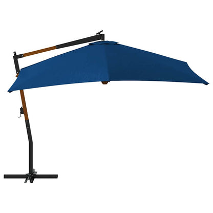 Cantilever Garden Parasol with Wooden Pole 400x300 cm Azure Blue