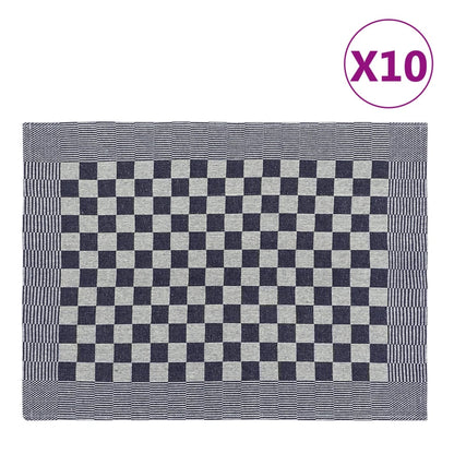 Kitchen Towels 10 pcs Blue and White 50x70 cm Cotton