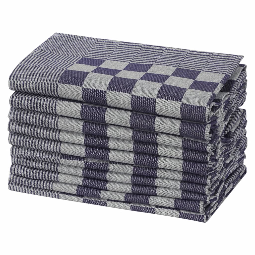 Kitchen Towels 10 pcs Blue and White 50x70 cm Cotton