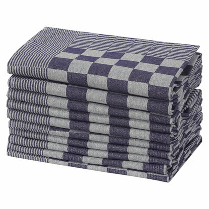 Kitchen Towels 10 pcs Blue and White 50x70 cm Cotton