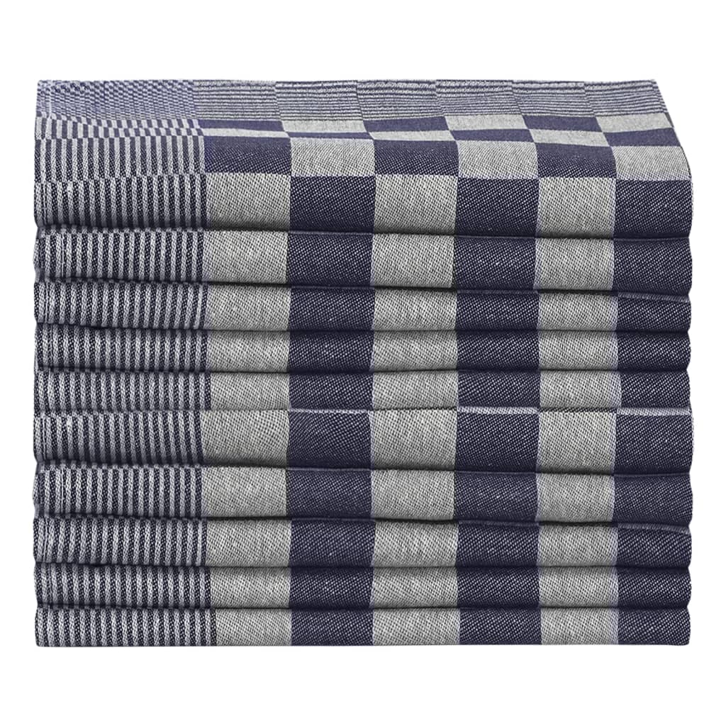 Kitchen Towels 10 pcs Blue and White 50x70 cm Cotton