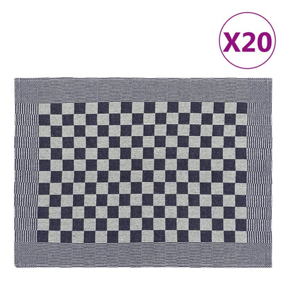 Kitchen Towels 20 pcs Blue and White 50x70 cm Cotton
