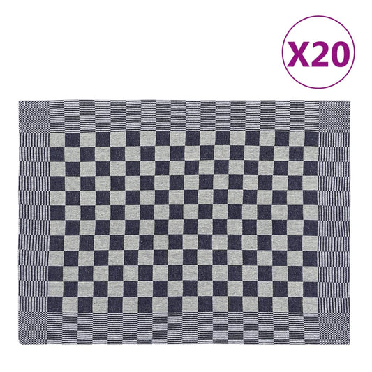 Kitchen Towels 20 pcs Blue and White 50x70 cm Cotton