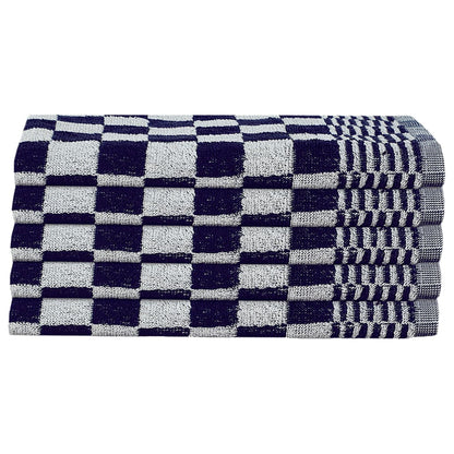 10 Piece Towel Set Blue and White Cotton