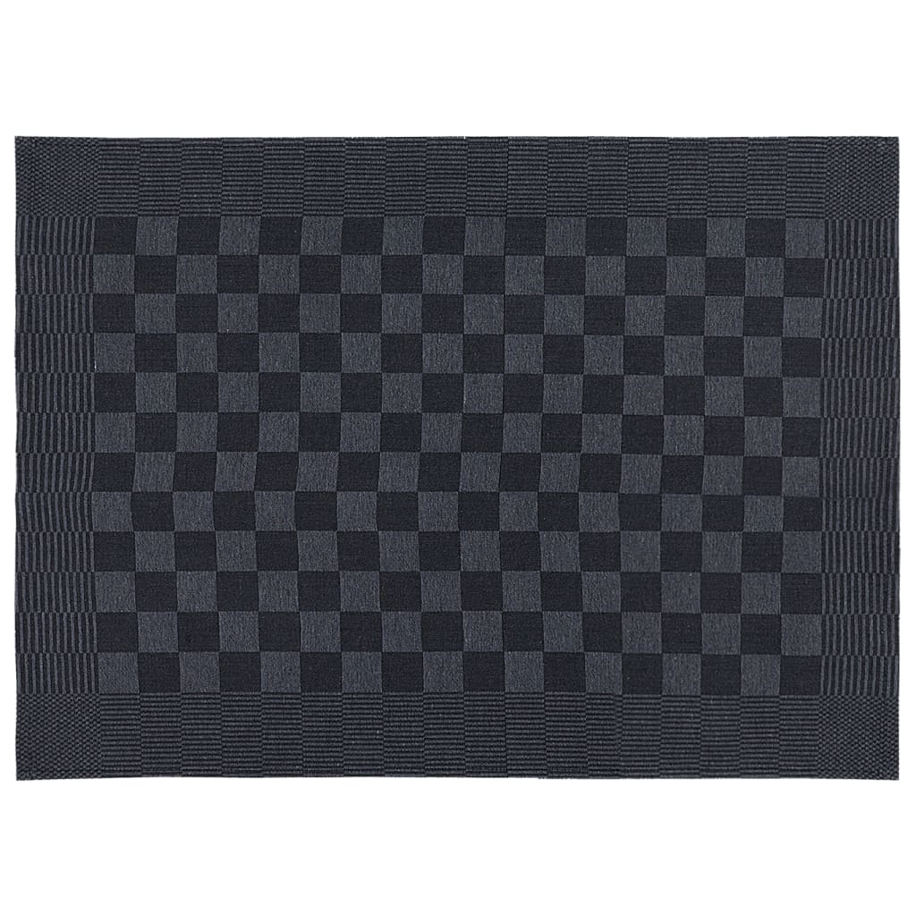 15 Piece Towel Set with Oven Gloves&Pot Holders Black Cotton