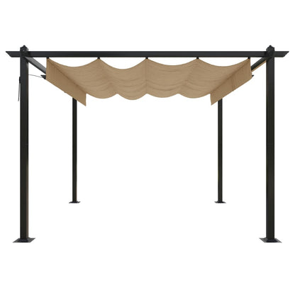 Garden Gazebo with Retractable Roof 3x3 m Taupe