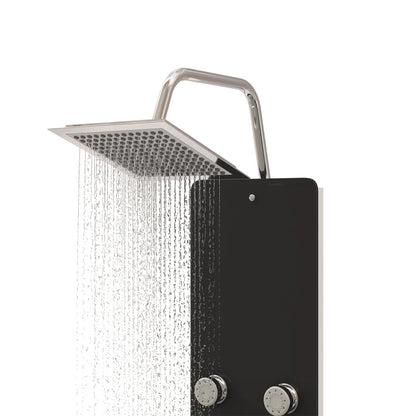 Shower Panel Unit Glass 25x47.5x130 cm Black