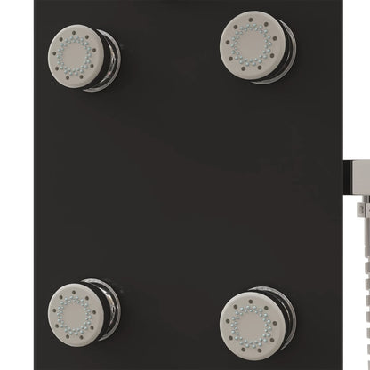 Shower Panel Unit Glass 25x47.5x130 cm Black