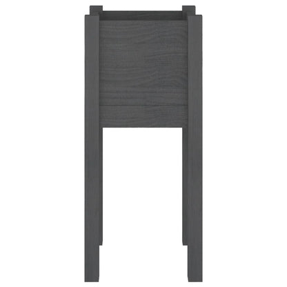 Garden Planter Grey 31x31x70 cm Solid Pinewood