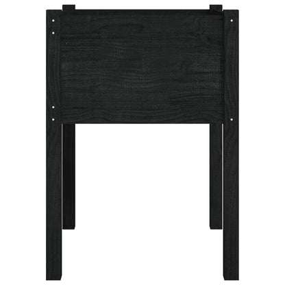 Garden Planters 2 pcs Black 50x50x70 cm Solid Pinewood