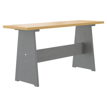 3 Piece Dining Set REINE Honey Brown and Grey Solid Wood Pine