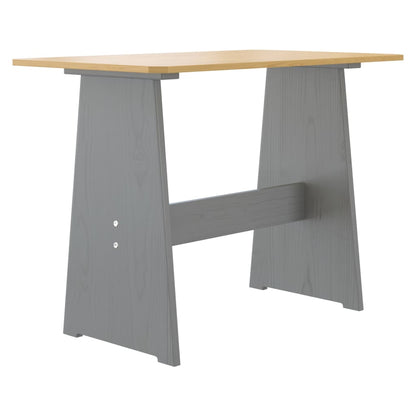 3 Piece Dining Set REINE Honey Brown and Grey Solid Wood Pine