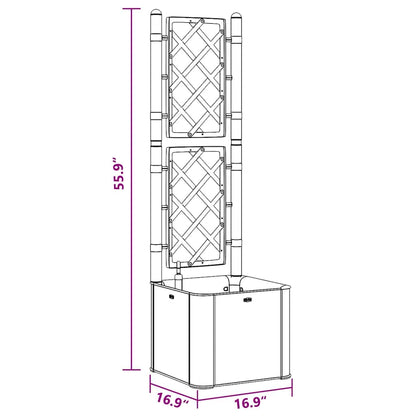 Garden Raised Bed with Trellis and Self Watering System Grey