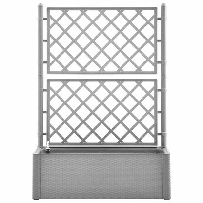 Garden Raised Bed with Trellis and Self Watering System Grey