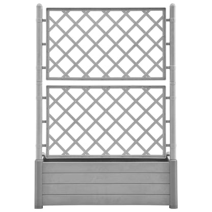 Garden Planter with Trellis 100x43x142 cm PP Stone Grey