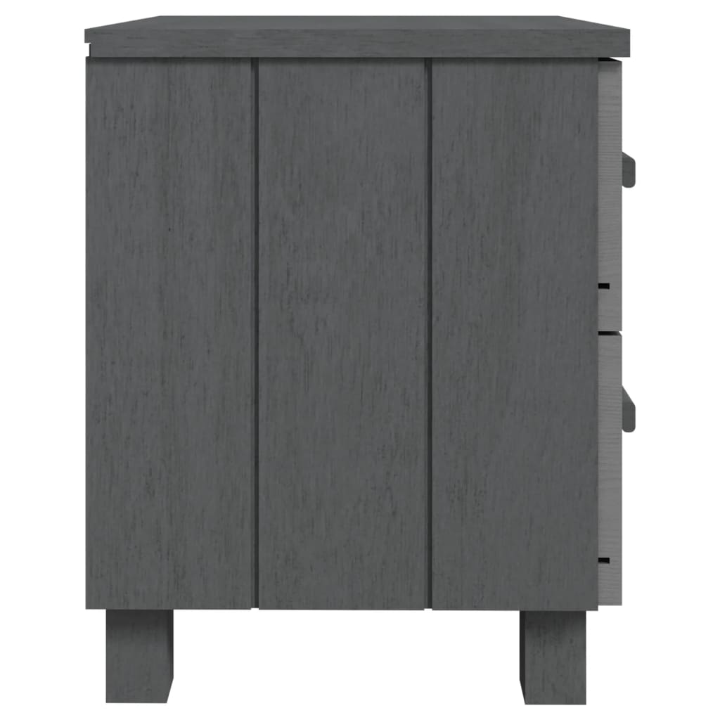 Bedside Cabinet HAMAR Dark Grey 40x35x44.5 cm Solid Pinewood