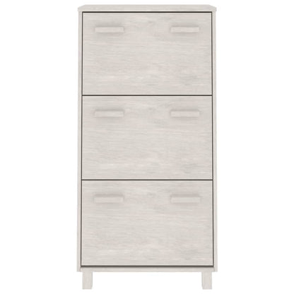 Shoe Cabinet HAMAR White 59.5x35x117 cm Solid Wood Pine