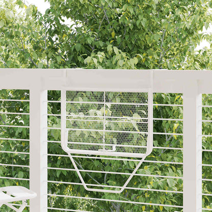 Balcony Table White 60x40 cm Steel