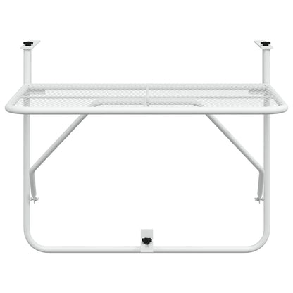 Balcony Table White 60x40 cm Steel
