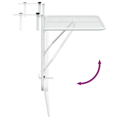 Balcony Table White 60x40 cm Steel