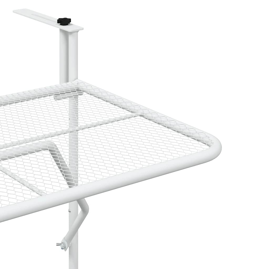 Balcony Table White 60x40 cm Steel