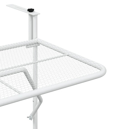 Balcony Table White 60x40 cm Steel