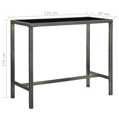 5 Piece Garden Bar Set with Cushions Poly Rattan Grey