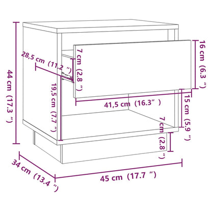 Bedside Cabinets 2 pcs Concrete Grey 45x34x44 cm Engineered Wood