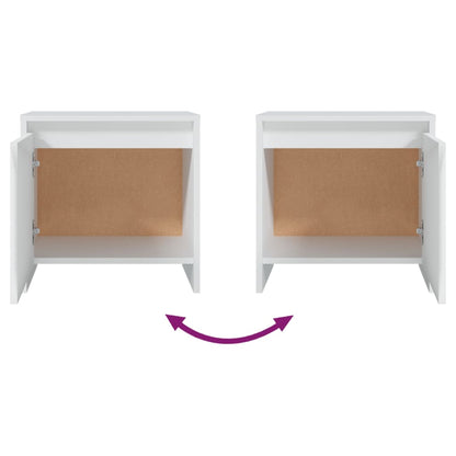 Bedside Cabinet White 45x34x44.5 cm Engineered Wood