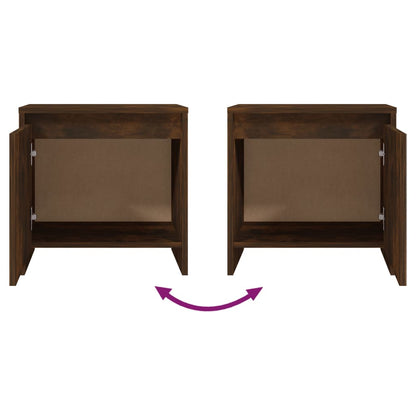 Bedside Cabinets 2 pcs Smoked Oak 45x34x44.5 cm Engineered Wood