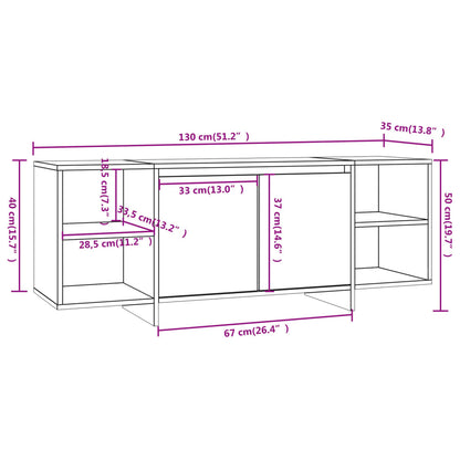 TV Cabinet Grey Sonoma 130x35x50 cm Engineered Wood
