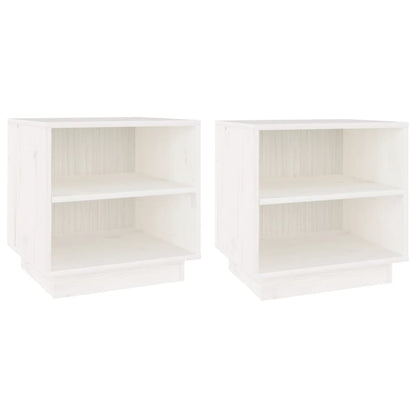 Bedside Cabinets 2 pcs White 40x34x40 cm Solid Wood Pine