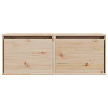Wall Cabinets 2 pcs 45x30x35 cm Solid Pinewood