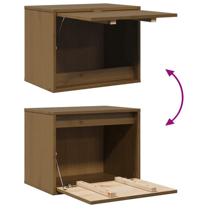 Wall Cabinet Honey Brown 45x30x35 cm Solid Pinewood