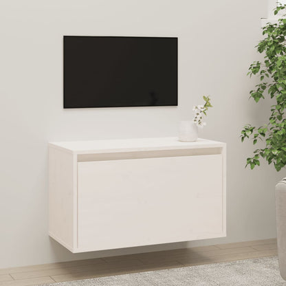 Wall Cabinet White 60x30x35 cm Solid Pinewood