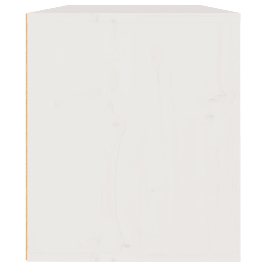 Wall Cabinet White 60x30x35 cm Solid Pinewood