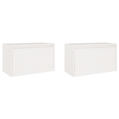 Wall Cabinets 2 pcs White 60x30x35 cm Solid Pinewood