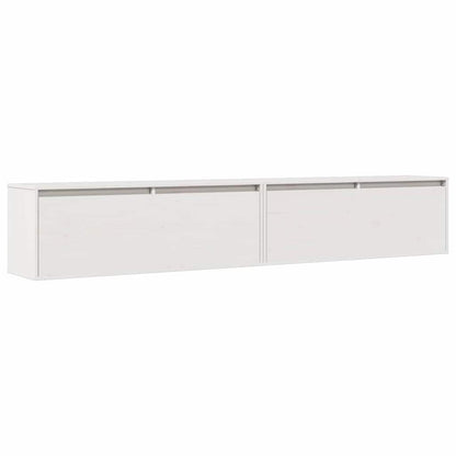 Wall Cabinets 2 pcs White 100x30x35 cm Solid Wood Pine