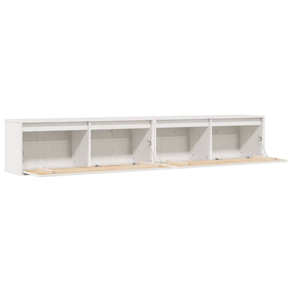 Wall Cabinets 2 pcs White 100x30x35 cm Solid Wood Pine