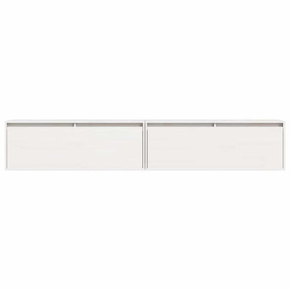 Wall Cabinets 2 pcs White 100x30x35 cm Solid Wood Pine